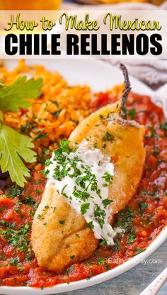 mexican food is served on a plate with cinco de mayo in the middle and garnished with parsley