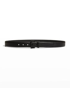 Saint Laurent Tonal YSL Calf Leather Belt | Neiman Marcus Womens Designer Belts, Luxury Belts, Ysl Logo, Designer Belts, Black Belt, Black Noir, Leather Belt, Accessories Design, Calf Leather