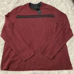 New With Tags Casual Heather Maroon Long Sleeve Top, Casual Long Sleeve Heather Maroon Top, Casual Heather Maroon Crew Neck Top, Red Long Sleeve T-shirt For Winter, Red Long Sleeve Winter T-shirt, Heather Maroon Long Sleeve Top For Fall, Red Winter T-shirt, Shirt Sweater, Red Long Sleeve