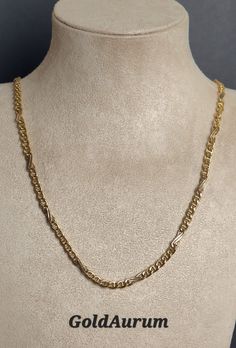 Details: 18kt Gold length: 50cm weight: 16 grams width~4.3mm 18k Solid Gold Rope Chain Necklace, 18k Real gold.  The whole necklace is made of 18k solid gold with the 18k or 750 marks on the prove of authenticity. A beautiful 18k gold necklace is perfect for every occasion. It is elegant and affordable gift for friends and loved ones. It is stylish, pretty and eye-catching. This necklace shows high quality hand work. Made with high quality materials. Gold chain stamped 750 18k gold. 100% Real so Luxury Figaro Chain Necklace For Anniversary, 14k Gold Link Chain Necklace, 14k Gold Hallmarked Link Chain Necklace, Hallmarked Yellow Gold Link Chain Necklace, Yellow Gold Figaro Chain Necklace For Anniversary, Figaro Link Chain Necklace For Anniversary, 18k Gold Necklace, Gold Rope Chains, Gold Chain Jewelry