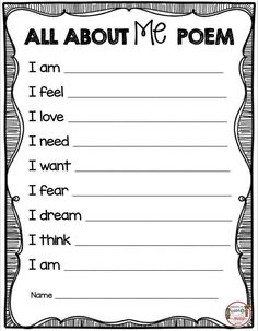 an all about me poem for kids