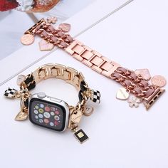 Luxury Stainless Steel Band for Apple Watch Bracelet Ultra 2 9 7 SE 4 PU Leather Rose Gold Bracelet Strap Apple Watch Band, Trendy Rose Gold Rectangular Bracelet, Trendy Apple Watch Band As A Gift, Trendy Rectangular Apple Watch Band As Gift, Metal Apple Watch Band With Bracelet Strap, Metal Bracelet Strap Apple Watch Band, Rectangular Metal Bracelet Strap Apple Watch Band, Metal Rectangular Apple Watch Band With Bracelet Strap, Metal Rectangular Watch Bands With Bracelet Strap