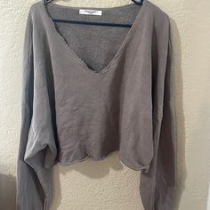 Nwot Project Social T Gray Cropped Sweatshirt In A Size Medium