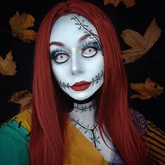 Christmas Halloween Makeup, Sally The Nightmare Before Christmas, Illusion Makeup, The Nightmare Before Christmas Halloween, Zombie Halloween Makeup, Makeup For Halloween