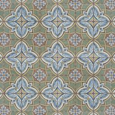 an artistic tile design with blue and green colors