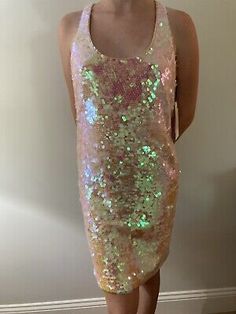 Top Seller for W BY WORTH Size 6 Pink Iridescent Sequin Racerback Elegant Evening Party Dress , Womens Dresses Iridescent Sequin Dress For Party Season, Iridescent Shimmer Dress For Parties, Spring Disco Sequin Dress For Club, Disco Sequin Dress For Spring Clubbing, Disco Sequin Dress For Club And Spring, Fitted Iridescent Mini Dress For Spring, Spring Fitted Iridescent Mini Dress, Iridescent Dresses For Summer Parties, Spring Iridescent Fitted Mini Dress