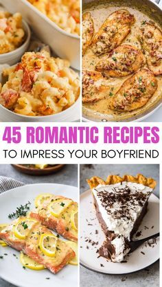 the cover of 45 romantic recipes to express your boyfriend's love for her food