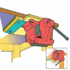 an image of a bench viset being used to work on a piece of wood