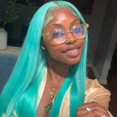 Lake Brilliant Blue Color/ Mint Green Color/ Neon Green Color/ Straight 13x4 Human Hair Lace Front Wigs Blue Straight Hair, Human Hair Lace Front Wigs, Hair Lace Front Wigs, Dyed Hair Inspiration, Pretty Hair Color, Dope Hairstyles, Front Lace Wigs Human Hair, Hair Inspiration Color, Straight Human Hair