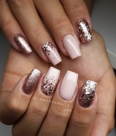 Nail Designs Glitter, Dipped Nails, Elegant Nails, Manicure Y Pedicure, Fancy Nails, Chic Nails, Best Acrylic Nails, Gold Nails, Gorgeous Nails