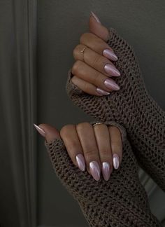 Pink Chrome Nails, Milky Nails, February Nails, Metallic Nails, Girls Nails, Chic Nails, Chrome Nails