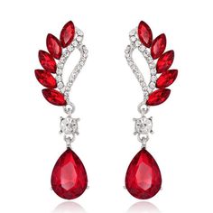 Wicked Wonders VIP Bling Earrings Vintage Flight Red Gem Statement Earrings Affordable Bling_Bling Fashion Paparazzi Sapphire Jewellery, Jewelry Sapphire, Earrings Sapphire, Dangle Earrings Wedding, Glass Drop Earrings, Prom Earrings, Bride Earrings, Prom Jewelry, Wedding Party Jewelry