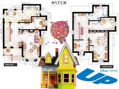 the floor plan for disney's up movie house