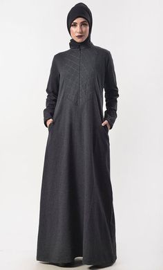 Abaya With Pockets, Work Abaya, Awesome Outfits, Mens Items, Thread Work, Full Sleeves, Womens Tunics, Each Day, Winter Season