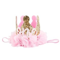 PRICES MAY VARY. 【Package】:1 piece * crown headband 【Size】:one size fits most,with elastic rubber band,in normal condition ,circumference is about 15.5". 【Material】:rubber band,glitter crown,chiffon flower. 【Occasion】:outings, picnics, parks, birthday party,wedding, family photography, travel, etc. The crown tiara headband fits for baby ,children,making them charming and eye-catching outside,they can match well with various clothes and hairstyles. Features: 1.The crown headband is extremely ador First Birthday Crown, Pink Flower Crown, First Birthday Hats, Lace Crowns, Birthday Headband, Glitter Crown, Unicorn Headband, First Birthday Decorations, Rainbow Decorations