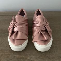 Steven By Steve Madden Pink Bow Sneakers Size 6.5 Pink Satin Slip-Ins New, Never Worn Withe Size Stickers Still Inside No Original Box But Will Be Shipped In Shoe Box Chic Slip-on Sneakers For Spring, Chic Synthetic Sneakers For Spring, Pink Low-top Slip-on Sneakers For Spring, Chic Slip-on Sneakers With Round Toe, Chic Slip-on Synthetic Sneakers, Chic Spring Sneakers With Round Toe, Chic Low-top Sneakers For Spring, Steve Madden Platform Sneakers, Silver Oxfords