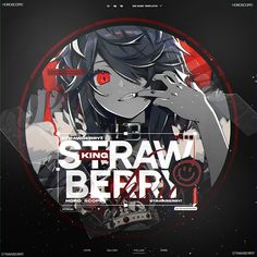 an anime character with headphones on and the words straw befry above it