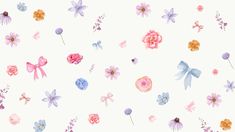 watercolor flowers and butterflies on a white background with pink, purple, blue, and orange colors