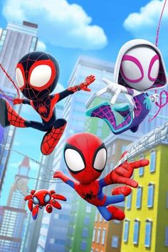 the amazing spider - man and his amazing friends are featured in this poster from disney's animated movie