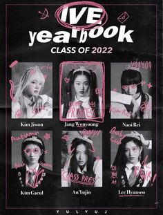 an advertisement for the korean idol group's upcoming album, ive yearbook class of 2012