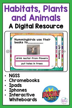 habitats, plants and animals digital resources for kids to use in their homes or classroom