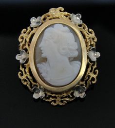 Vintage Art Nouveau Cameo Brooch with Lovely Floral by MSJewelers White Cameo Brooch For Formal Occasions, White Ornate Brooch For Formal Occasions, White Cameo Brooches For Formal Occasion, Ornate White Brooches For Formal Occasions, White Ornate Brooches For Formal Occasions, Victorian White Brooch For Anniversary, Cameo Brooches For Wedding, Antique White Brooches For Wedding, Heirloom White Brooch For Formal Occasions