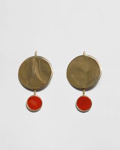 Red Jasper Jewelry, Red Jasper Stone, Earthy Jewelry, Funky Jewelry, Enamel Earrings, Gold Earring, Jasper Stone, Red Jasper, Metal Earrings