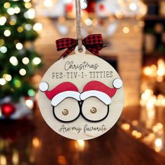 Christmas Fes-Tiv-I-Titties Ornament for just $9.97 Funny Christmas Ornaments, Funny Ornaments, Family Christmas Ornaments, Hey There, Family Christmas, Christmas Humor, Holiday Spirit, The Holiday, Christmas Bulbs