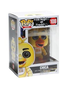 a pop vinyl figure in a box with an image of a cartoon character on it