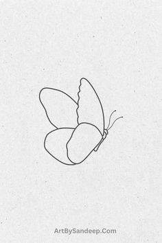 a single line drawing of a butterfly