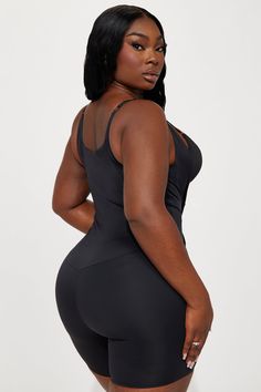 Available In Black, Nude, And Mocha. Medium Support - Mid level compression & support Shapewear Romper Perfect For Layering Under Low Cut Midi Dresses And Jumpsuits! Adjustable Straps U Neck Final Sale 80% Polyamide 20% Spandex Imported | Curvy And Tight Shapewear Romper in Black size Medium by Fashion Nova U Neck, Black Romper, Lingerie Sleepwear, Midi Dresses, Low Cut, Shapewear, Mocha, Final Sale, Fashion Nova