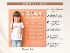 Boost your Etsy shop with this Bella Canvas 3001 Youth Unisex Tshirt Size Chart. Simplify sizing and reduce returns for happy customers. Our editable template and high-quality JPG provide you with the tools you need to list your products quickly on Etsy. Say goodbye to sizing headaches and hello to satisfied customers. ✔ Customizable Templates: Tailor your size charts to match your brand's unique style and clothing offerings, ensuring a cohesive shopping experience. ✔ Effortless Editing: No desi Pastel Orange Background, Tshirt Measurements, Google Doc Templates, Pastel Orange, Kids Tshirt, Orange Background, Design Skills, Unisex Tshirt, Size Charts