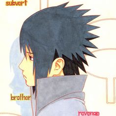 an anime character with black hair wearing a blue coat and looking off into the distance