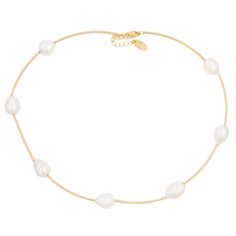 A striking necklace that will elevate any look and only $98 made with 18K Gold-filled and gorgeous Freshwater Pearls! White Freshwater Pearl, Touch Of Class, Beautiful Necklace, Beautiful Necklaces, Fresh Water