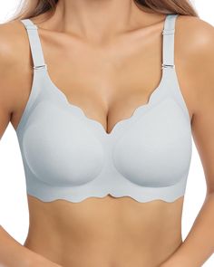 PRICES MAY VARY. Super Smooth and Breathable:Made of 65% Nylon and 35% Spandex. The women seamless bra is crafted from an incredibly smooth, soft and luxurious feeling fabric, This lightweight and sweat-wicking fabric keeps you cool and offers excellent breathability. Upgarded Supportive Wireless Bra: With the upgraded V Neck front hugging and a stronger sandwiched structure, this wireless bras for woman achieves a balance between wireless cozy wearing and breasts good supporting and shaping. Un Seamless Underwire Bra, Seamless Push-up Bra, White Stretch Bra With Seamless Design, Shaping Seamless White Bra, Seamless White Nursing Bra, White Stretch Push-up Nursing Bra, Wireless Bras, Light Exercise, Floral Print Design