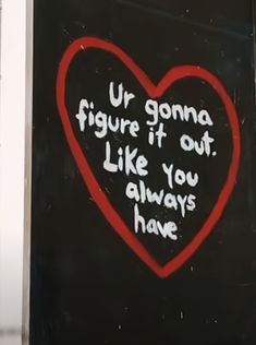 graffiti on the side of a building that says ur gonna figure it out like you always have