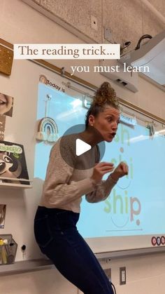 a woman standing in front of a whiteboard with the words reading trick you must learn