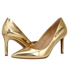 All the Best Color Shoes to Wear with a Gold Dress | ShoeTease Peach Dress Outfit, Pewter Shoes, Red Dress Shoes, Pewter Heels, Coral Shoes, Mustard Dress