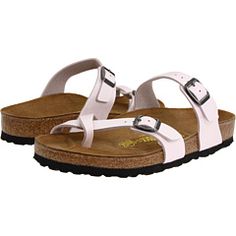 Birkenstock Mayari Casual T-strap Sandals With Leather Footbed And Toe Loop, White T-strap Sandals With Leather Footbed, Casual T-strap Toe Ring Sandals For Spring, Spring T-strap Footbed Sandals With Leather Footbed, Spring Leather T-strap Sandals With Footbed, Casual Adjustable Toe Ring Sandals With Leather Footbed, Casual Toe Ring Sandals With Rubber Sole, 2014 Wedding, Birkenstock Women