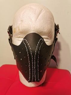 Real leather mask Modern Black Masks And Prosthetics For Masquerade, Modern Black Masquerade Masks And Prosthetics, Leather Blindfold, Leather Bunny Mask, Gothic Leather Masks For Costumes, Leather Masks, Leather Face Mask, Costume Masks, Leather Mask