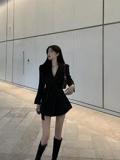 Moda Ulzzang, Blazers Women, Mode Ulzzang, Coat For Women, Suit Coat, Looks Black, Black Suit, Ulzzang Fashion