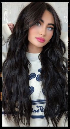 Hair Color Idea - Dark Chocolate Long Locks Hair Ideas Dark, Chocolate Brown Hair Ideas, 22 Inch Hair Extensions, Dark Brown Hair Extensions, Brown Hair Ideas, Dark Chocolate Hair, Dark Chocolate Brown Hair, Locks Hair, Black Wavy Hair