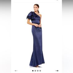 Bought For A Wedding But Didn’t End Up Wearing. Pristine Condition Blue Satin Mother Of The Bride Dress, Elegant Bridesmaid Gown For Gala, Elegant Blue Wedding Gown, Glamorous Blue Mother Of The Bride Dress For Wedding, Blue Satin Wedding Gown, Elegant Blue Bridesmaid Gown, Mac Duggal Dresses, 4 Dresses, Mac Duggal