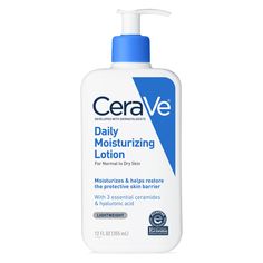 CeraVe Daily Moisturizing Lotion for Normal to Dry Skin - 12oz Cera Ve, Cerave Daily Moisturizing Lotion, Cerave Moisturizing Lotion, Dry Skin Body Lotion, Daily Moisturizing Lotion, Dry Skin Body, Best Lotion, Skin Care Lotions