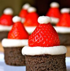 an instagram page with some cupcakes decorated like santa hats