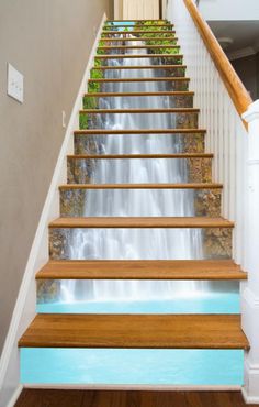 a staircase with water running down it