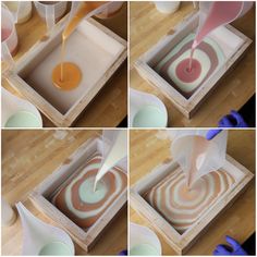 the process of making soap in a box