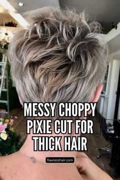 Messy Choppy Pixie Cut For Thick Hair Pixie Cut For Thick Hair, Thick Hair Pixie Cut, Choppy Pixie, Messy Pixie Haircut, Choppy Pixie Cut, Short Choppy Haircuts, Thick Hair Cuts