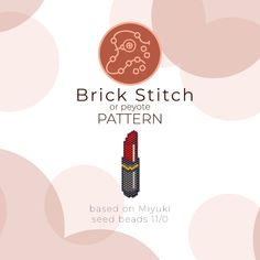 the brick stitch pattern has been created with red and black dots on it, as well as