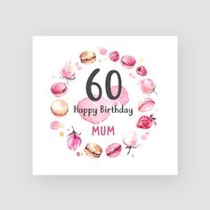 a birthday card with the number 60 on it